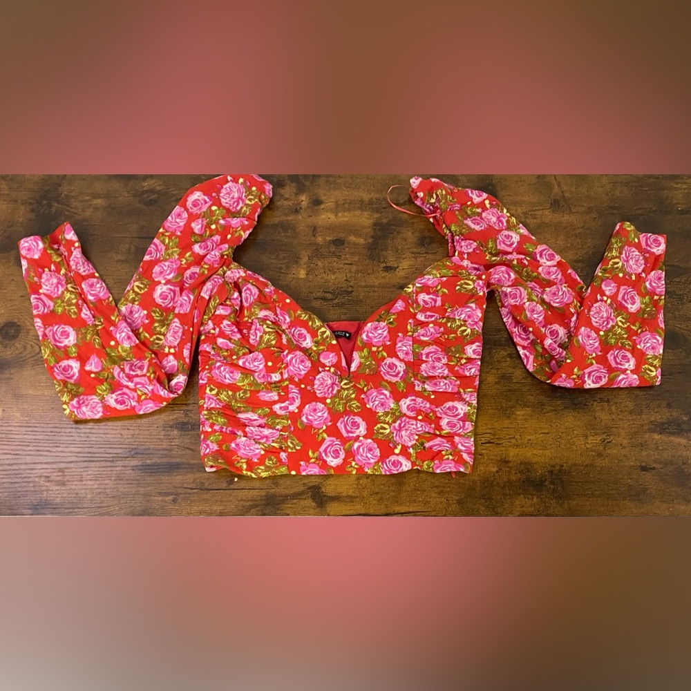 ZARA FLORAL TOP - Picture 2 of 2